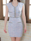 an/AOC-3433/ワンピース/ミニドレス/タイトワンピース/韓国風/ツイード