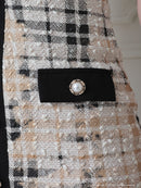 an/AOC-3435/ワンピース/ミニドレス/タイトワンピース/韓国風/ツイード/パールボタン