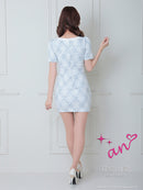 an/AOC-3436/ワンピース/ミニドレス/チェク柄/ツイード/韓国風/袖あり/ストレッチ/桜咲乃愛さん/如月れいさん着用