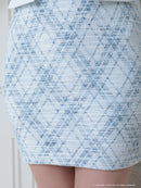 an/AOC-3436/ワンピース/ミニドレス/チェク柄/ツイード/韓国風/袖あり/ストレッチ/桜咲乃愛さん/如月れいさん着用