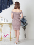 an/AOC-3440/ワンピース/タイトワンピース/キャバドレス/オフショルダー/総レース/フロントジップ