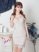 an/AOC-3440/ワンピース/タイトワンピース/キャバドレス/オフショルダー/総レース/フロントジップ