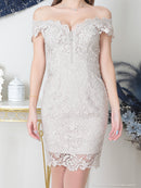 an/AOC-3440/ワンピース/タイトワンピース/キャバドレス/オフショルダー/総レース/フロントジップ