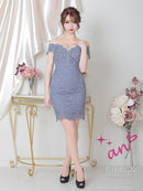 an/AOC-3440/ワンピース/タイトワンピース/キャバドレス/オフショルダー/総レース/フロントジップ