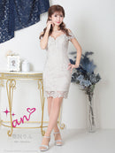 an/AOC-3440/ワンピース/タイトワンピース/キャバドレス/オフショルダー/総レース/フロントジップ