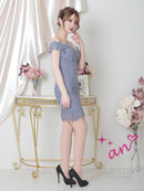 an/AOC-3440/ワンピース/タイトワンピース/キャバドレス/オフショルダー/総レース/フロントジップ