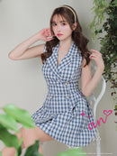 an/AOC-3443/ワンピース/ミニドレス/タイトワンピース/ツイード/パールボタン