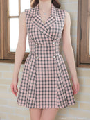 an/AOC-3443/ワンピース/ミニドレス/タイトワンピース/ツイード/パールボタン