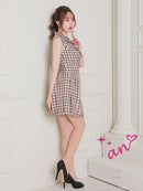 an/AOC-3443/ワンピース/ミニドレス/タイトワンピース/ツイード/パールボタン