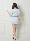 an/AOC-3450/セットアップ/ギンガムチェック/タイトワンピース/袖あり/桜咲乃愛さん着用