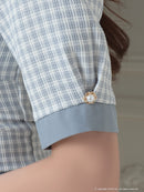 an/AOC-3450/セットアップ/ギンガムチェック/タイトワンピース/袖あり/桜咲乃愛さん着用