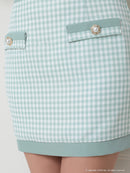 an/AOC-3450/セットアップ/ギンガムチェック/タイトワンピース/袖あり/桜咲乃愛さん着用