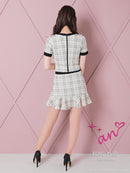 an/AOC-3452/セットアップ/ミニドレス/ツイード/フリル