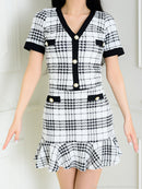 an/AOC-3452/セットアップ/ミニドレス/ツイード/フリル