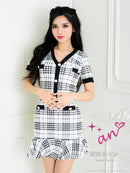 an/AOC-3452/セットアップ/ミニドレス/ツイード/フリル