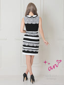 an|AOC-3453/ワンピース/ミニドレス/レース/襟付き