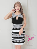 an|AOC-3453/ワンピース/ミニドレス/レース/襟付き