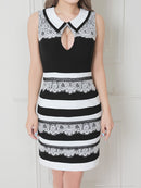 an|AOC-3453/ワンピース/ミニドレス/レース/襟付き