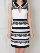 an|AOC-3453/ワンピース/ミニドレス/レース/襟付き