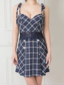 an/AOC-3454/ワンピース/チェック柄/プリーツスカート/キャバドレス/一条響さん着用/如月れい着用