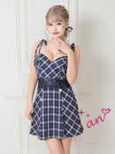 an/AOC-3454/ワンピース/チェック柄/プリーツスカート/キャバドレス/一条響さん着用/如月れい着用