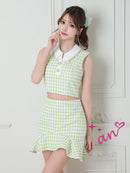 an/AOC-3457/セットアップ/ミニドレス/チェック柄