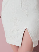 an/AOC-3479/ワンピース/ミニドレス/タイトワンピース/総レース/パールボタン/バックリボン/フロントジップ