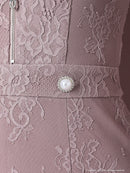 an/AOC-3479/ワンピース/ミニドレス/タイトワンピース/総レース/パールボタン/バックリボン/フロントジップ