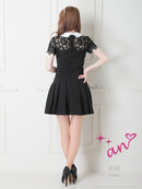 an/AOC-3480/ワンピース/袖あり/襟付き/キャバドレス/プリーツ/フロントジップ