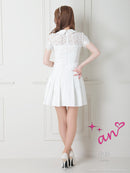 an/AOC-3480/ワンピース/袖あり/襟付き/キャバドレス/プリーツ/フロントジップ