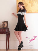 an/AOC-3480/ワンピース/袖あり/襟付き/キャバドレス/プリーツ/フロントジップ