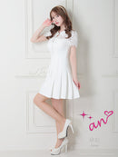 an/AOC-3480/ワンピース/袖あり/襟付き/キャバドレス/プリーツ/フロントジップ