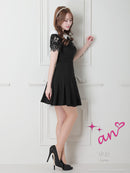 an/AOC-3480/ワンピース/袖あり/襟付き/キャバドレス/プリーツ/フロントジップ