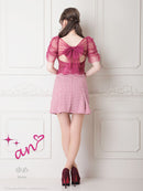 an/AOC-3486/ワンピース/千鳥格子柄/タイトワンピース/袖あり