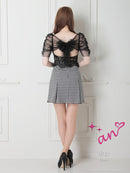 an/AOC-3486/ワンピース/千鳥格子柄/タイトワンピース/袖あり