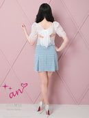 an/AOC-3486/ワンピース/千鳥格子柄/タイトワンピース/袖あり