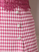 an/AOC-3486/ワンピース/千鳥格子柄/タイトワンピース/袖あり