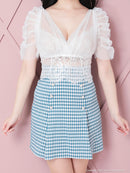 an/AOC-3486/ワンピース/千鳥格子柄/タイトワンピース/袖あり