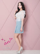 an/AOC-3486/ワンピース/千鳥格子柄/タイトワンピース/袖あり