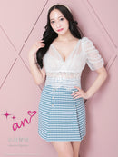 an/AOC-3486/ワンピース/千鳥格子柄/タイトワンピース/袖あり