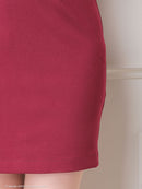 an/AOC-3501/ワンピース/襟付き/フロントジップ/タイトワンピ/キャバドレス/袖あり/半袖