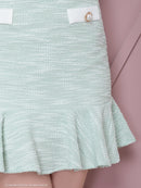 an/AOC-3503/セットアップ/ミニドレス/タイト/ツイード/スーパーストレッチ/袖あり/韓国風