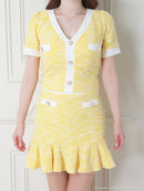 an/AOC-3503/セットアップ/ミニドレス/タイト/ツイード/スーパーストレッチ/袖あり/韓国風