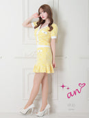 an/AOC-3503/セットアップ/ミニドレス/タイト/ツイード/スーパーストレッチ/袖あり/韓国風