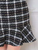 an/AOC-3514/セットアップ/ミニドレス/ツイード/チェック柄/キャバドレス/袖あり/[如月れい]さん着用