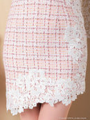 an/AOC-3518/ワンピース/ミニドレス/レース/タイトワンピース/チェック柄/ツイード