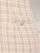 an/AOC-3671/ワンピース/ミニドレス/キャバドレス/袖あり/チェック柄/ツイード/フロントジップ