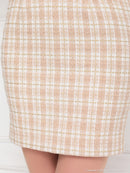 an/AOC-3671/ワンピース/ミニドレス/キャバドレス/袖あり/チェック柄/ツイード/フロントジップ