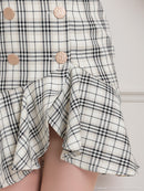 an/AOC-3536/ワンピース/襟付き/キャバドレス/チェック柄/フリルワンピース