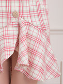 an/AOC-3536/ワンピース/襟付き/キャバドレス/チェック柄/フリルワンピース